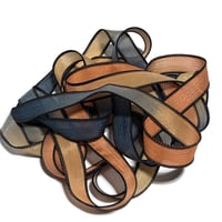 Image 3 of 1PC. SOUTHERN SUNSET 42" hand dyed wrist wrap bracelet silk ribbonby COLOR KISSED SILK