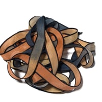 Image 1 of 1PC. SOUTHERN SUNSET 42" hand dyed wrist wrap bracelet silk ribbonby COLOR KISSED SILK