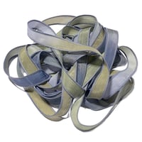 Image 4 of 1PC. WATERLILY 42" hand dyed wrist wrap bracelet silk ribbonby COLOR KISSED SILK