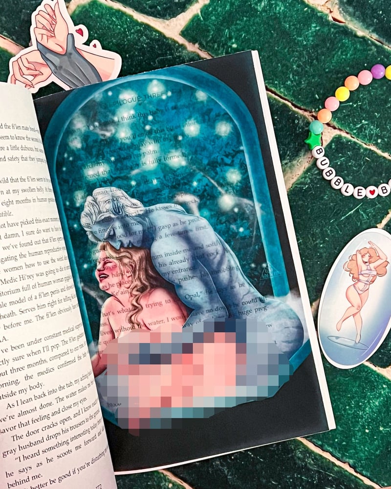 Image of Vellum Page Overlay "Bathtime" by a.loveunlaced -- bookish art Petra Palerno alien romance bubble ba