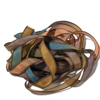 Image 3 of 1PC. WILD WEST 42" hand dyed wrist wrap bracelet silk ribbonby COLOR KISSED SILK