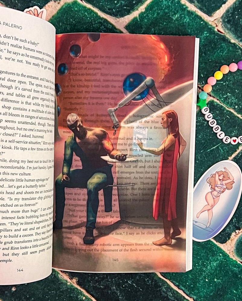 Image of Vellum Page Overlay "Brutal & Beautiful" by listening_stars_ -- bookish art Petra Palerno alien roma