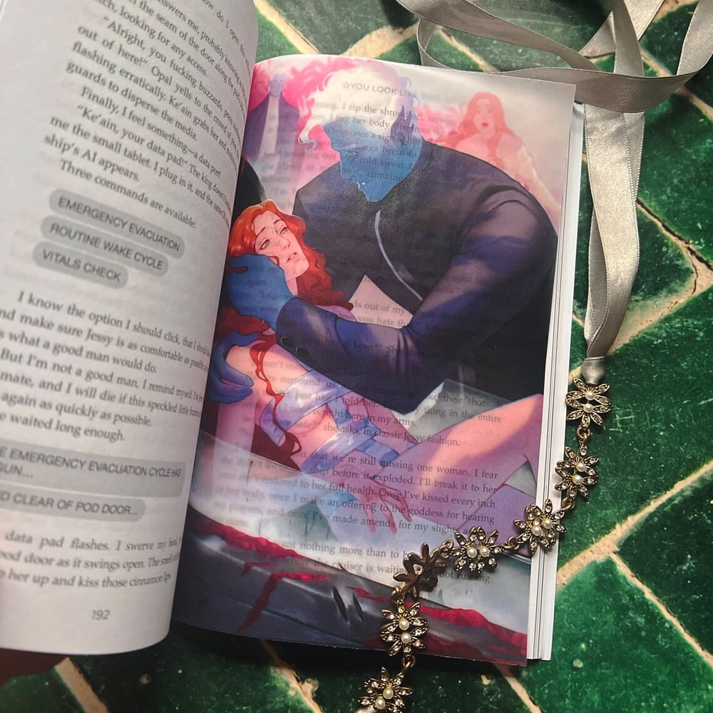 Image of Vellum Page Overlay "I thought I lost you" by tattah.art -- bookish art Petra Palerno alien romance 