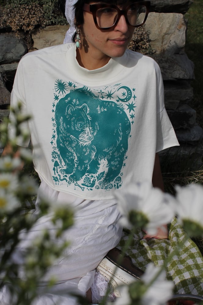 Image of Turquoise Starry Bear Crop