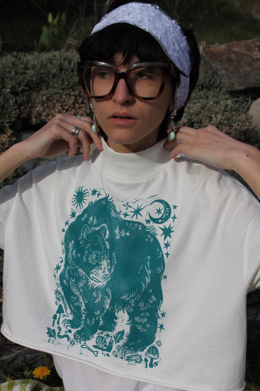 Image of Turquoise Starry Bear Crop