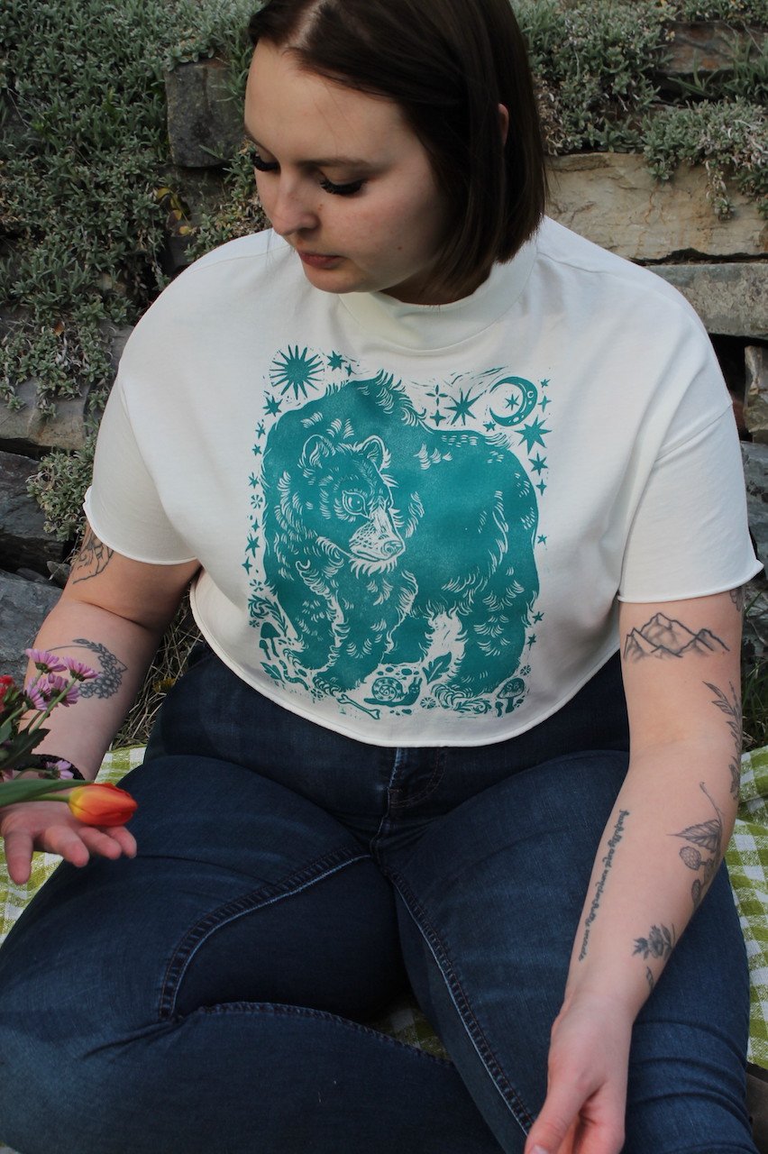 Image of Turquoise Starry Bear Crop