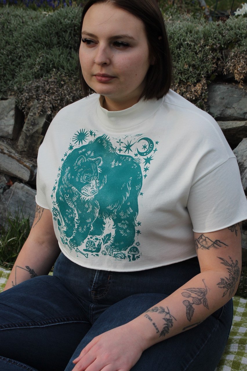 Image of Turquoise Starry Bear Crop