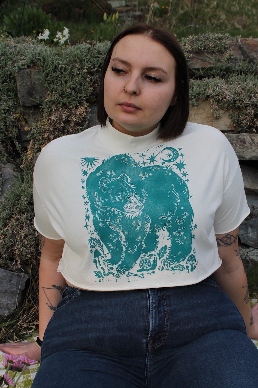 Image of Turquoise Starry Bear Crop