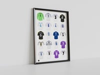 Real Madrid Legends Shirts, Pennodraws Art Print