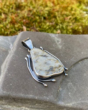 Image of Freeform Seneca Lake Granite & Silver Pendant - #2