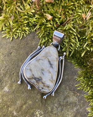 Image of Freeform Seneca Lake Granite & Silver Pendant - #2