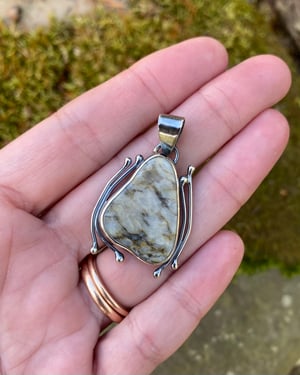 Image of Freeform Seneca Lake Granite & Silver Pendant - #2