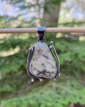 Image of Freeform Seneca Lake Granite & Silver Pendant - #2