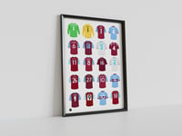 West Ham Legends Shirts, Pennodraws Art Print