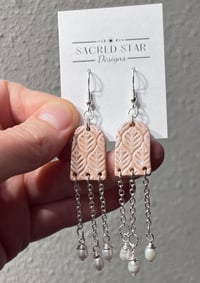 Image 1 of Champaign Window Earrings (with Pearls)