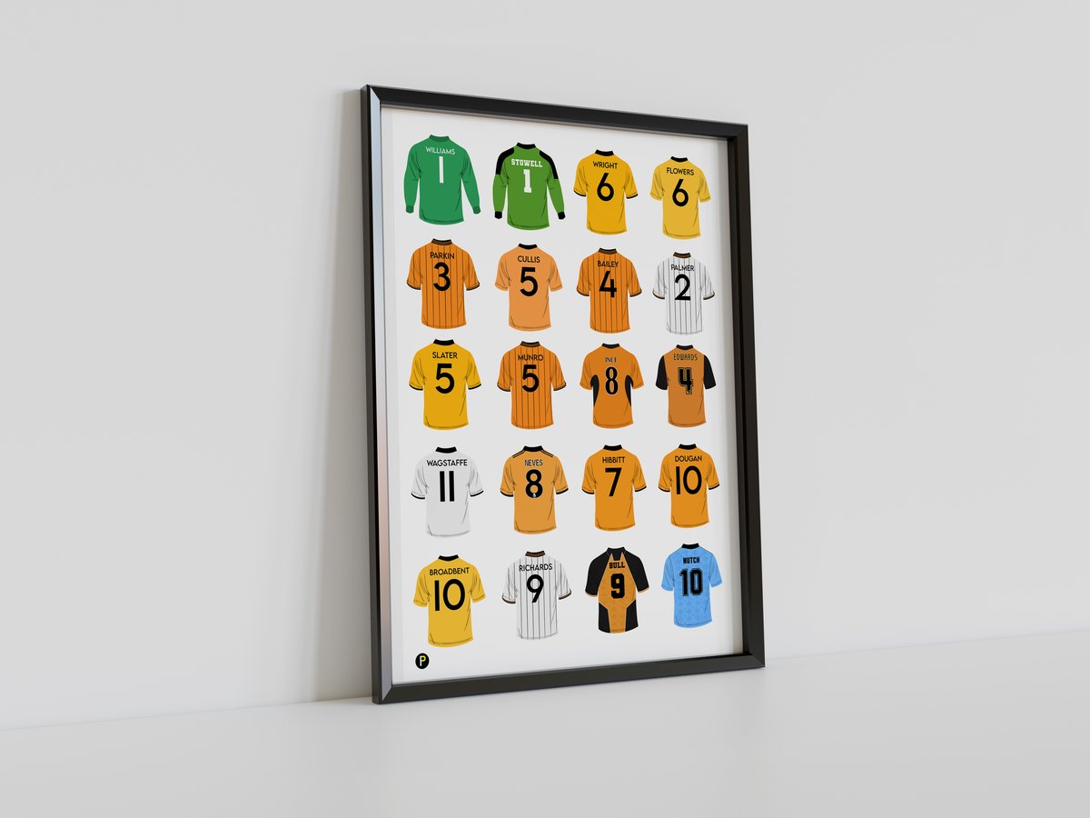 Wolverhampton Wanderers Legends Shirts, Pennodraws Art Print | Pennodraws