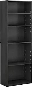FURINNO JAYA Simply Home 5-Shelf Bookcase, 5-Tier, Black