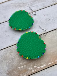 Image 3 of Green rainbow earrings 