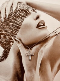 Image 1 of Empress Silver Diamond Cross Necklace