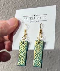 Green and Gold Design Earrings 