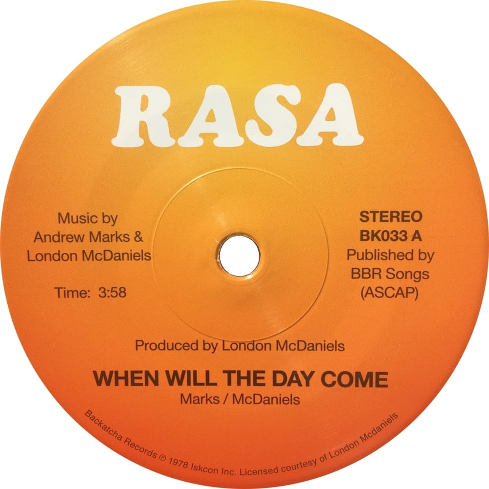Image of RASA 'When Will The Day Come' / 'Within The Sound' LIMITED 45