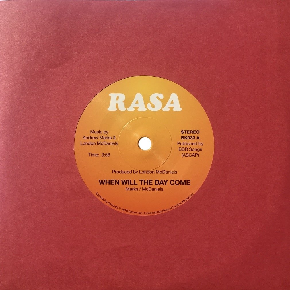 Image of RASA 'When Will The Day Come' / 'Within The Sound' LIMITED 45