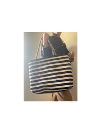 Image 1 of striped tote