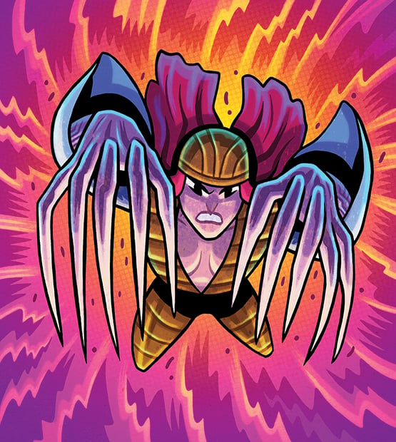 Image of Lady Deathstrike for Marvel SNAP! Original B/W illustration.