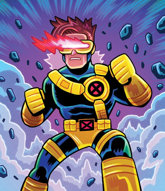 Image of Cyclops for Marvel SNAP! Original B/W illustration.