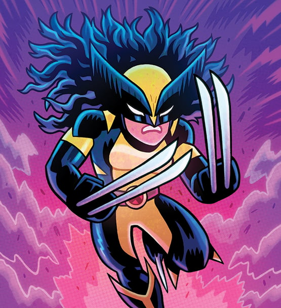 Image of X-23 for Marvel SNAP! Original B/W illustration.