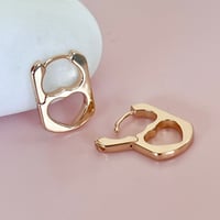 Image 3 of Heart Lock Huggies - Gold