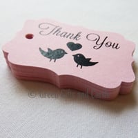 Image 2 of 100 Small Pink Gift Tags, 'Love Birds'