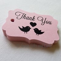 Image 3 of 100 Small Pink Gift Tags, 'Love Birds'