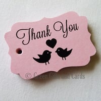 Image 1 of 100 Small Pink Gift Tags, 'Love Birds'