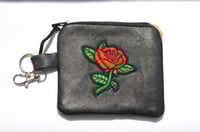 Leather Rose Coin Purse