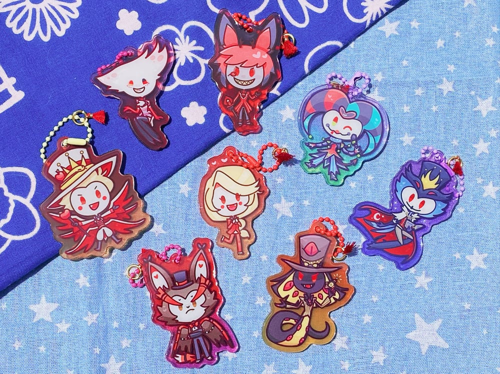 Hazbin Helluva Friends Tinted Keychains