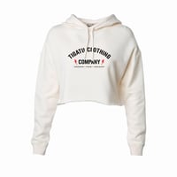 Image 1 of "Bolted" Women's Crop Hoodie - Bone