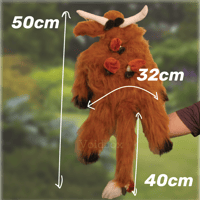 Image 3 of Meet Amabel! - Handmade Highland Cow Plush - Cottagecore