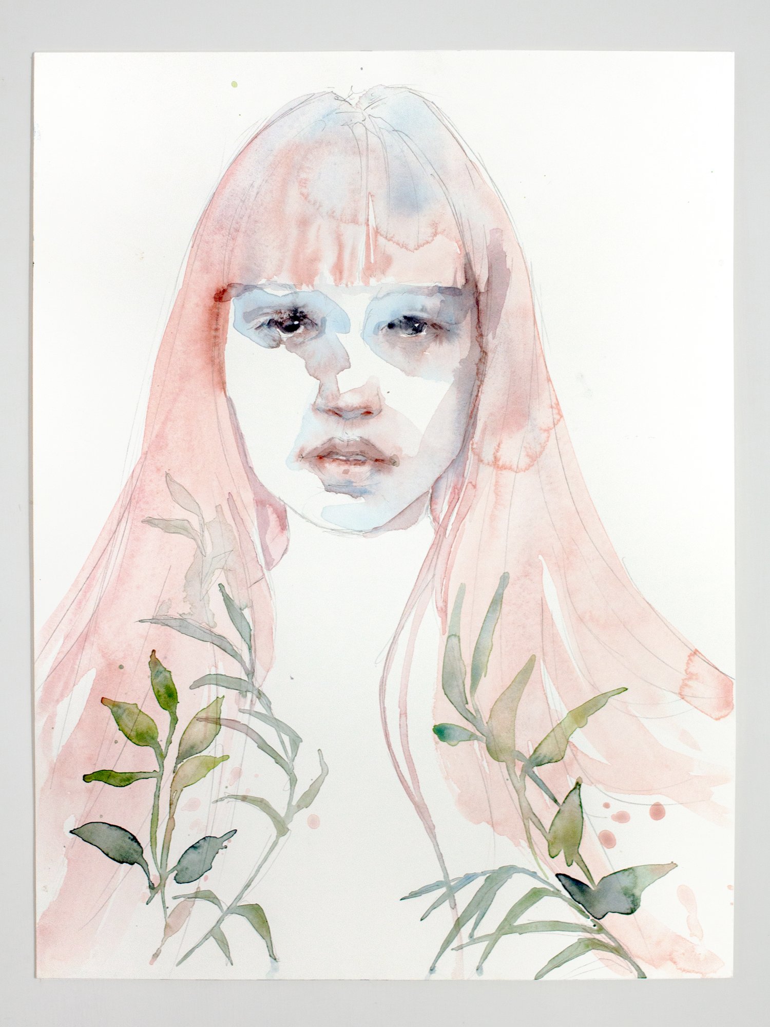 Agnes-Cecile pink hair (30x40 cm)