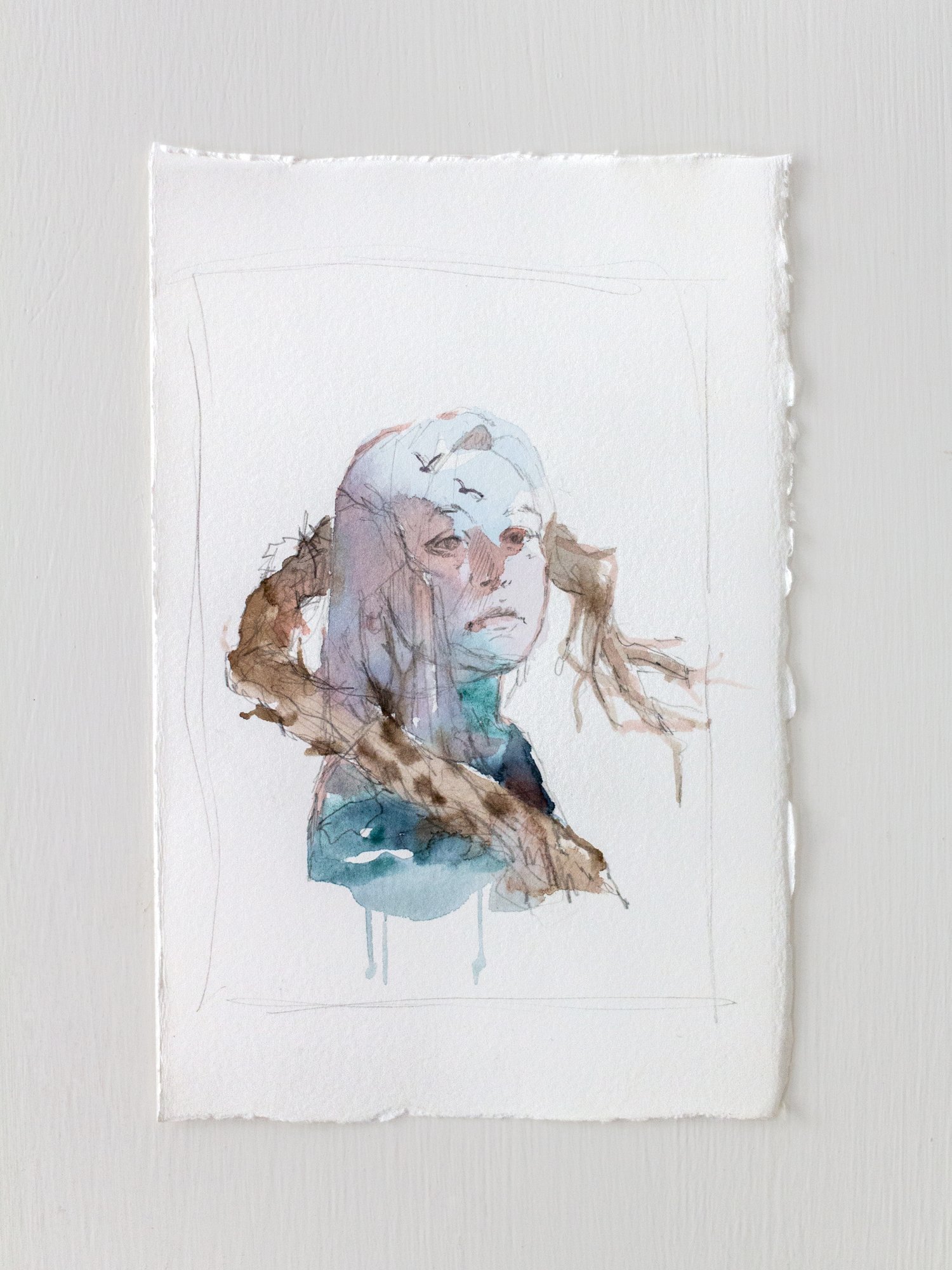 Agnes-Cecile a new land is rising - study (12x18 cm)
