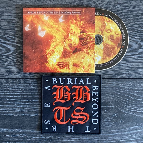 Image of BURIAL BEYOND THE SEA - Smoldering Remains. CD + Patch.