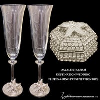 Image 2 of Destination Wedding Champagne Flutes - Starfish