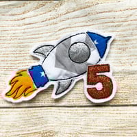 Rocket Birthday Badge 