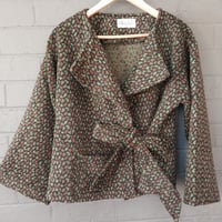 Image 4 of Kylie kimono jacket -green/black/rust