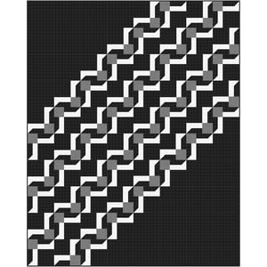 Interlinked Quilt Kit Throw Size + Pattern - Choose White or Black