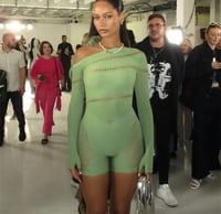 Image 1 of Off the shoulder fitted romper 