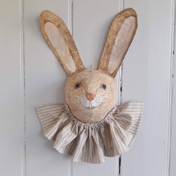 Image of Rabbit papier mâché animal head