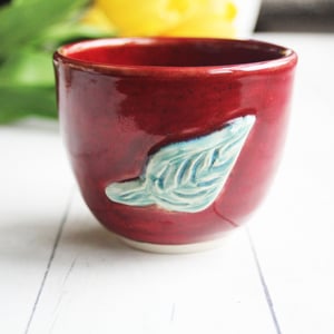 Image of Yunomi Tea Cup, 10 Ounce Snack Bowl, Bright Red Handcrafted Teacup, Made in USA