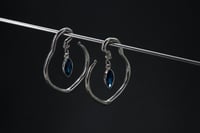 Image 2 of Ear Hangers - Stainless Steel 316L - Blue/Yellow Glass