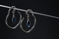 Image 1 of Ear Hangers - Stainless Steel 316L - Blue/Yellow Glass